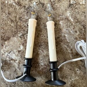 Hobby Lobby Cream and Black Candle Lamps